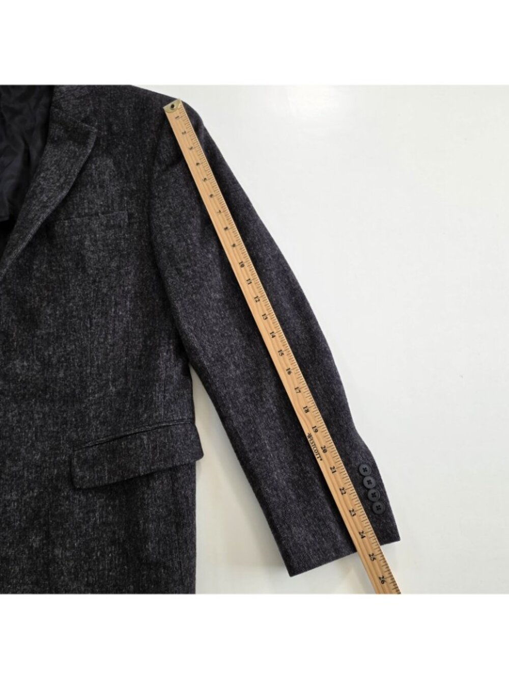 Bar III Slim Fit Blazer Men 42R Heathered Charcoal Gray Wool Textured Macys Edgy - Picture 7 of 16